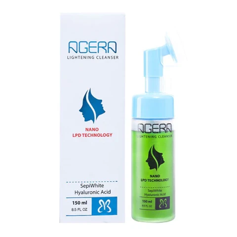 Agera Lightening Facial Cleanser with Brush (150ml) & Lightening Cream with Hyaluronic Acid (50gr) (Special Offer)